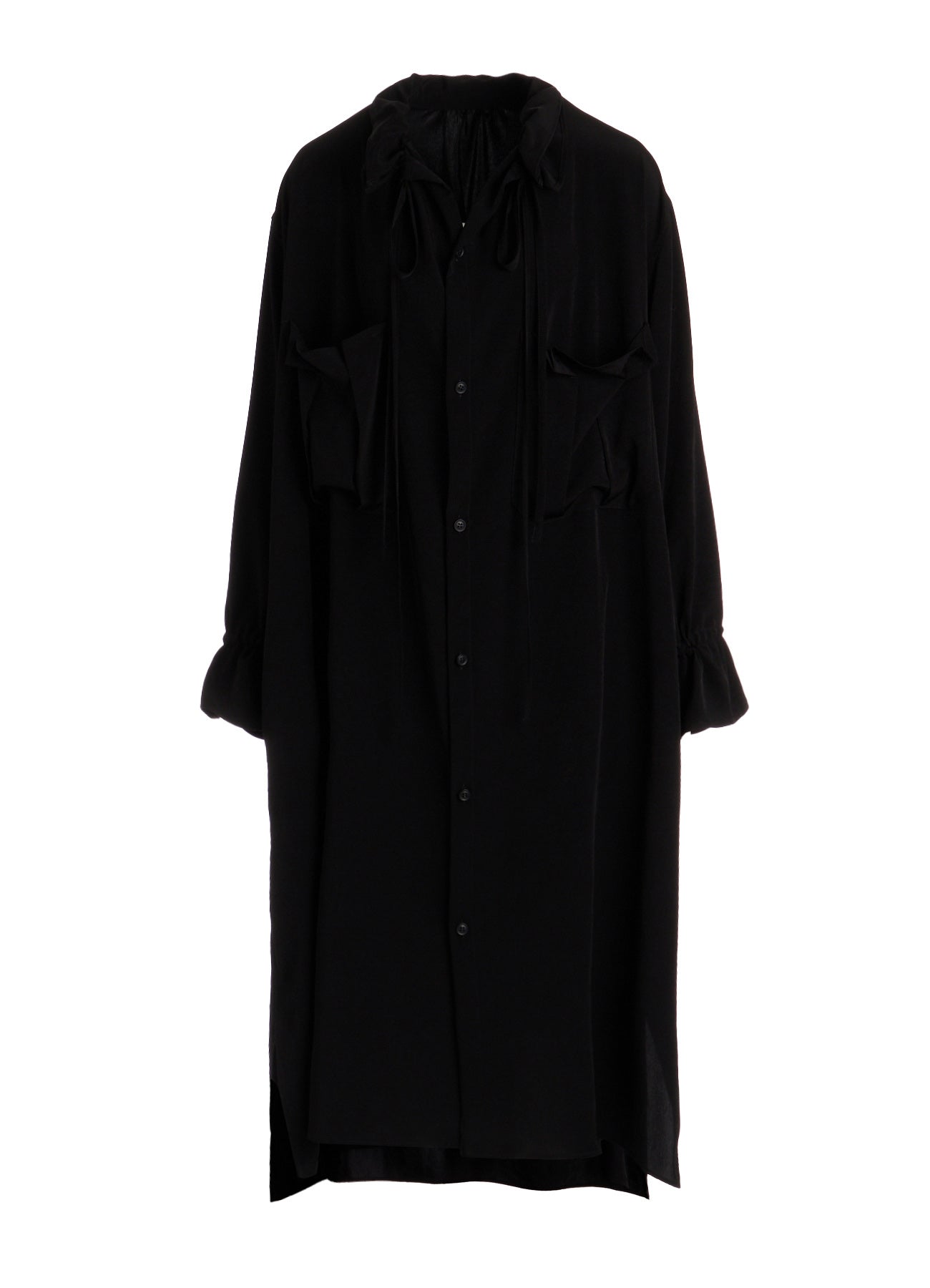 TA/PE CREPE DE CHINE GATHER COLLAR DRESS