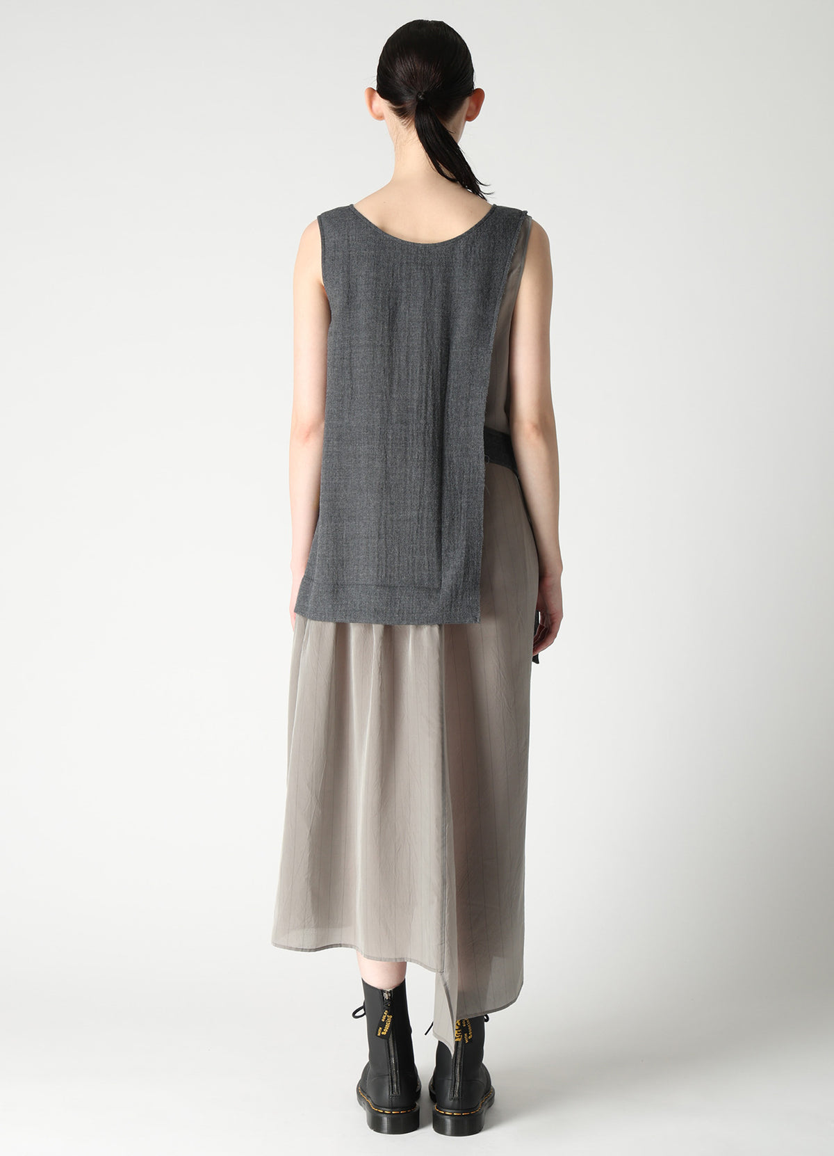 WOOL VIYELLA COMBINATION SLEEVELESS DRESS
