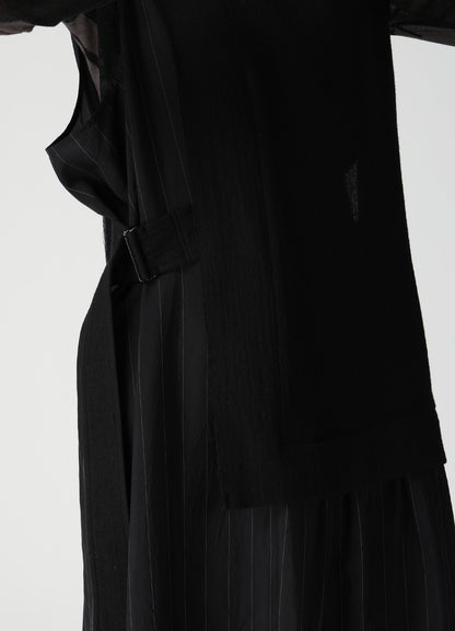 WOOL VIYELLA COMBINATION SLEEVELESS DRESS