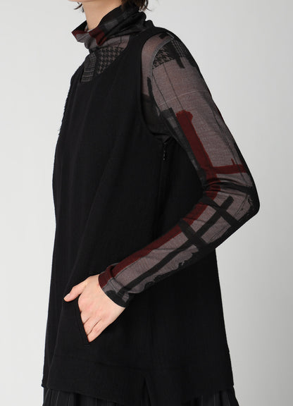 WOOL VIYELLA COMBINATION SLEEVELESS DRESS