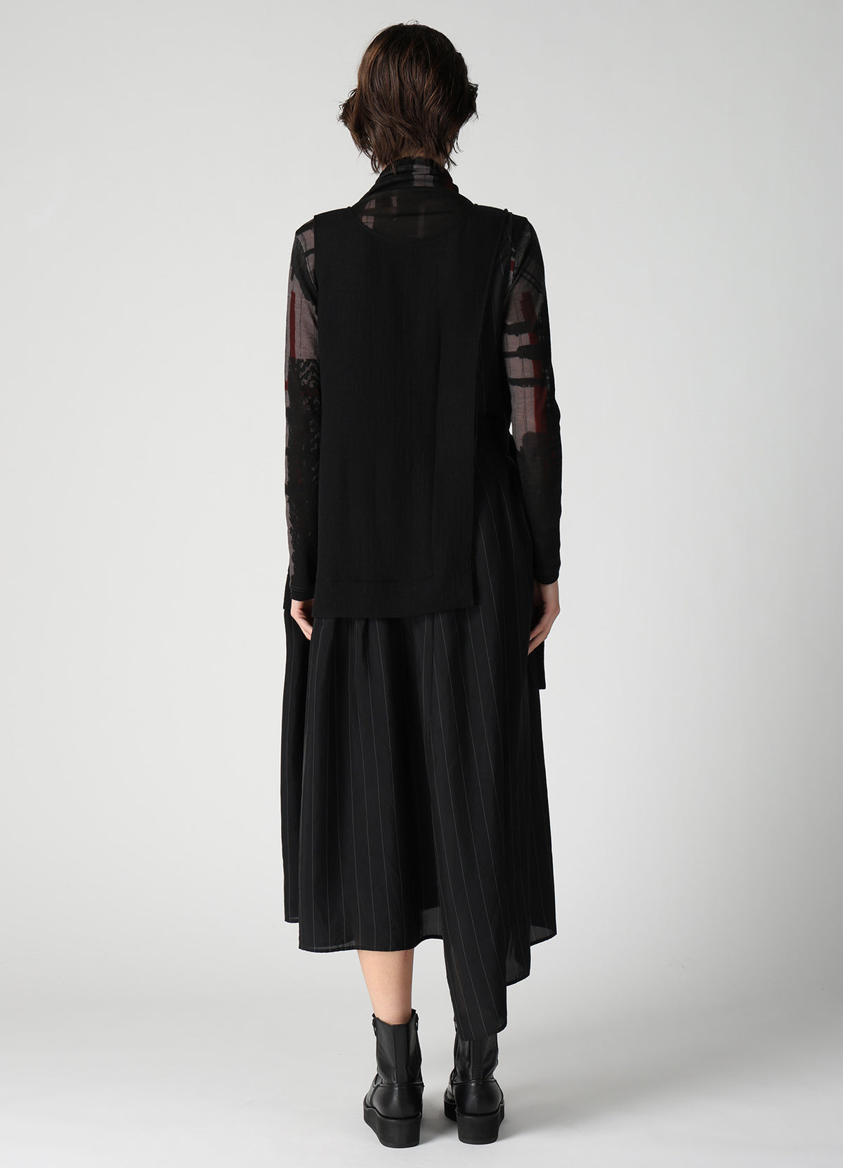 WOOL VIYELLA COMBINATION SLEEVELESS DRESS