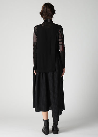 WOOL VIYELLA COMBINATION SLEEVELESS DRESS