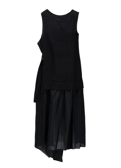 WOOL VIYELLA COMBINATION SLEEVELESS DRESS