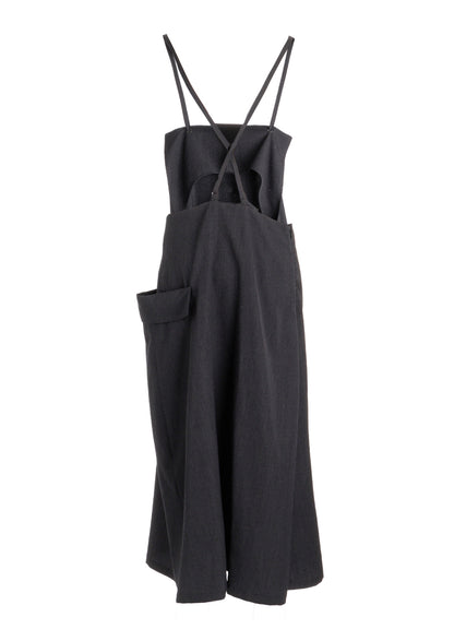 WOOL GABARDINE SIDE FLAP DRESS