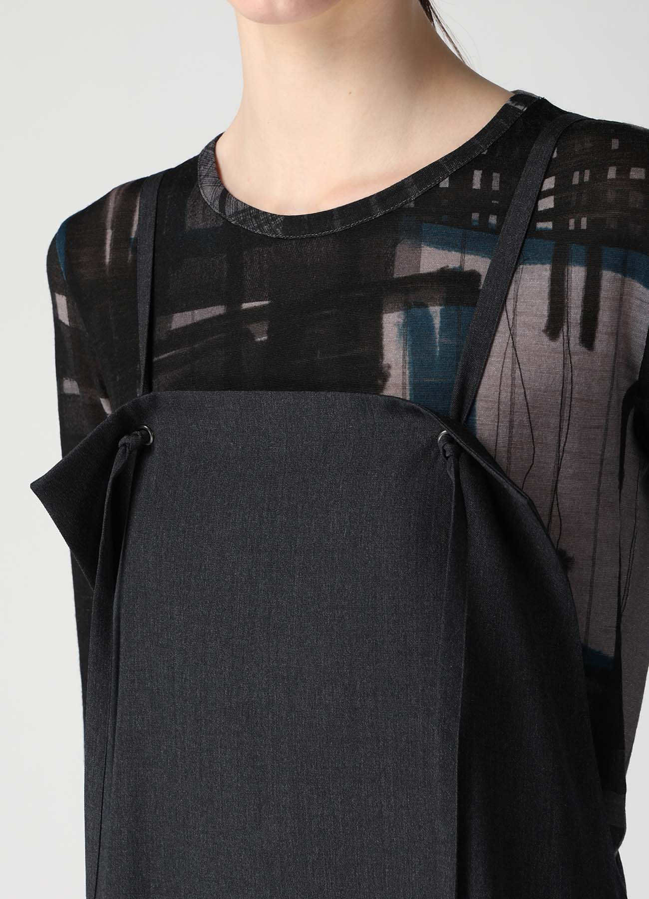 WOOL GABARDINE SIDE FLAP DRESS