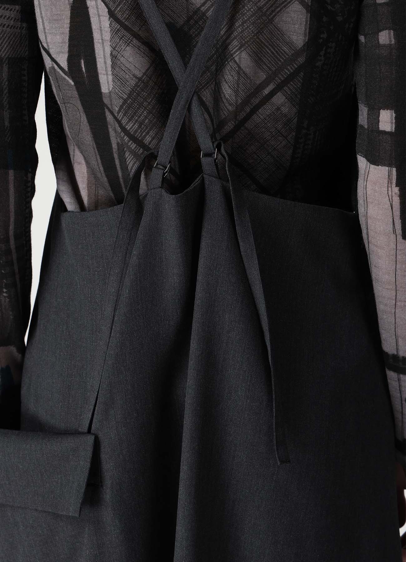 WOOL GABARDINE SIDE FLAP DRESS