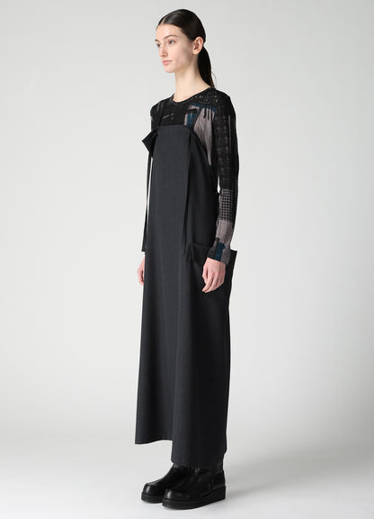 WOOL GABARDINE SIDE FLAP DRESS