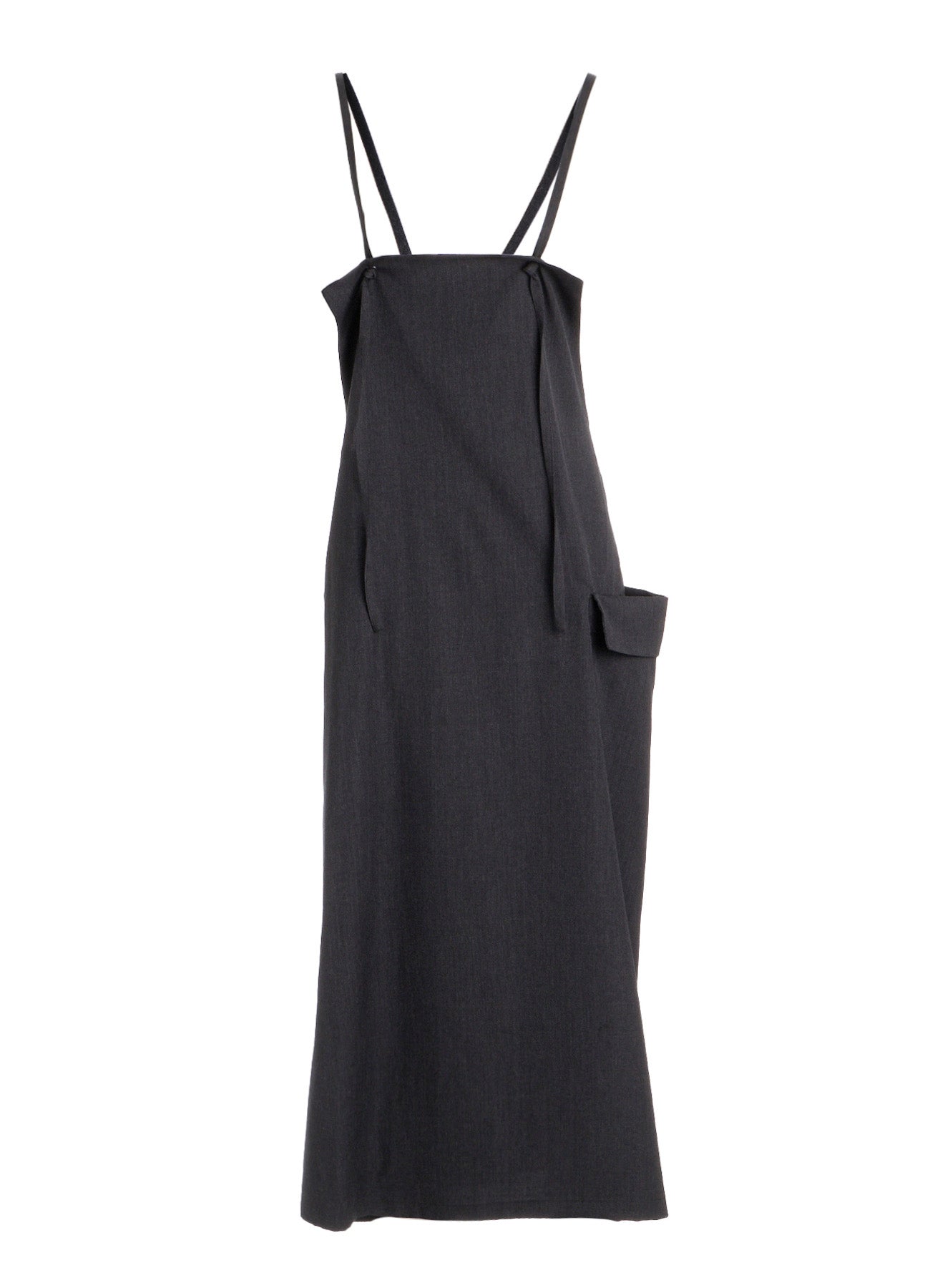 WOOL GABARDINE SIDE FLAP DRESS