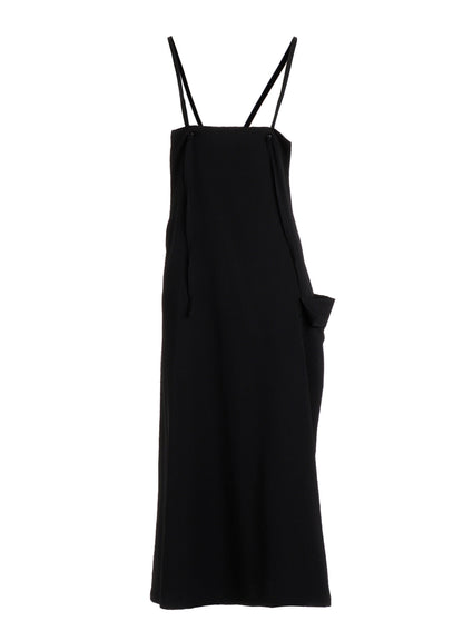 WOOL GABARDINE SIDE FLAP DRESS