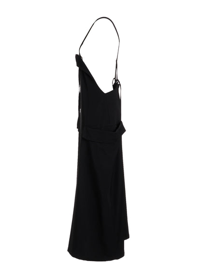 WOOL GABARDINE SIDE FLAP DRESS