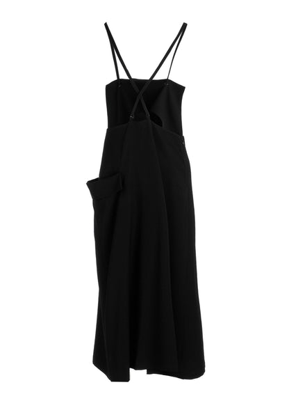 WOOL GABARDINE SIDE FLAP DRESS