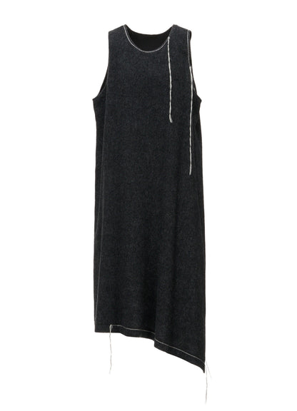 LIGHT SHAGGY BIG STITCH SLEEVELESS DRESS