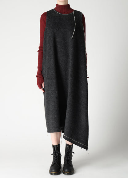 LIGHT SHAGGY BIG STITCH SLEEVELESS DRESS