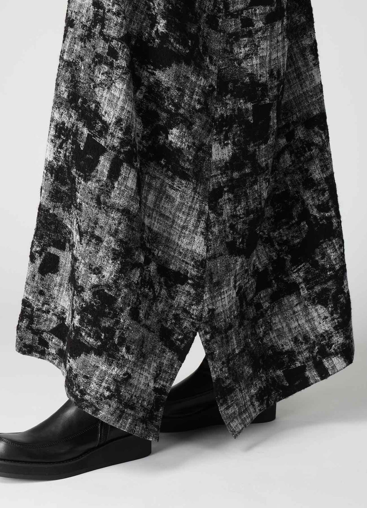 MOHAIR FADED PLAID JACQUARD SHOULDER STRAP DRESS
