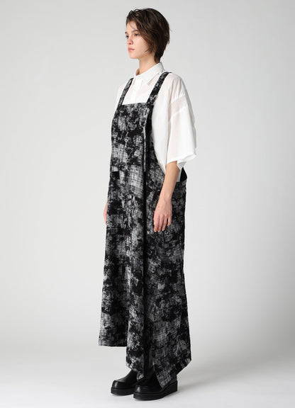 MOHAIR FADED PLAID JACQUARD SHOULDER STRAP DRESS