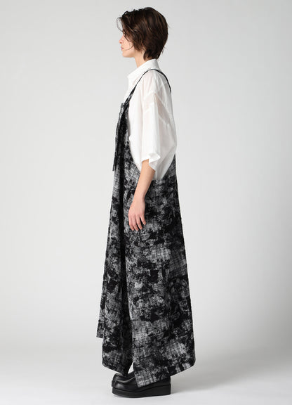 MOHAIR FADED PLAID JACQUARD SHOULDER STRAP DRESS