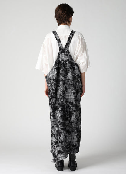 MOHAIR FADED PLAID JACQUARD SHOULDER STRAP DRESS