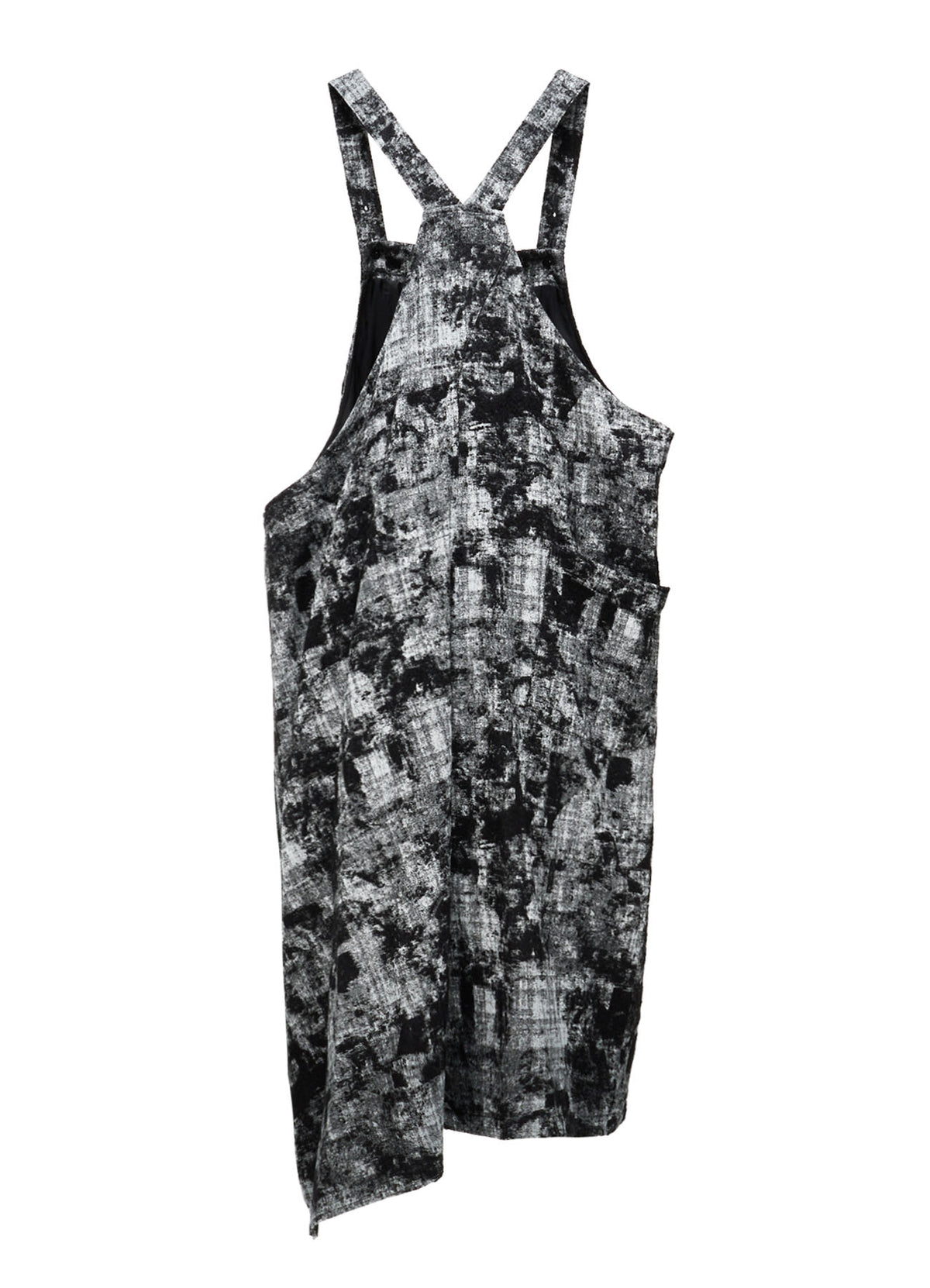 MOHAIR FADED PLAID JACQUARD SHOULDER STRAP DRESS