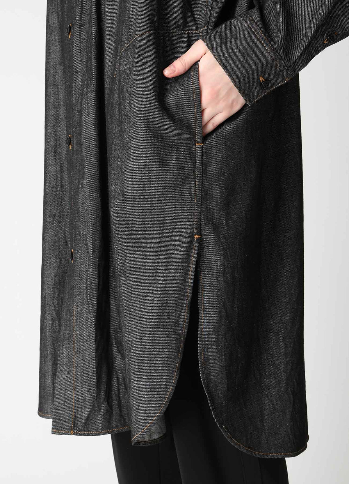 6OZ DENIM GOWN SHIRT DRESS