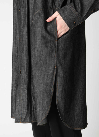 6OZ DENIM GOWN SHIRT DRESS