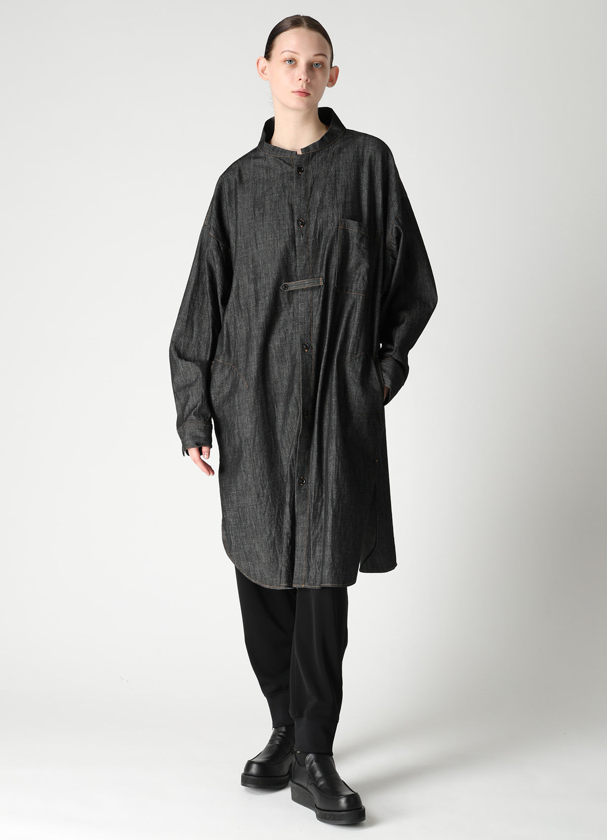 6OZ DENIM GOWN SHIRT DRESS