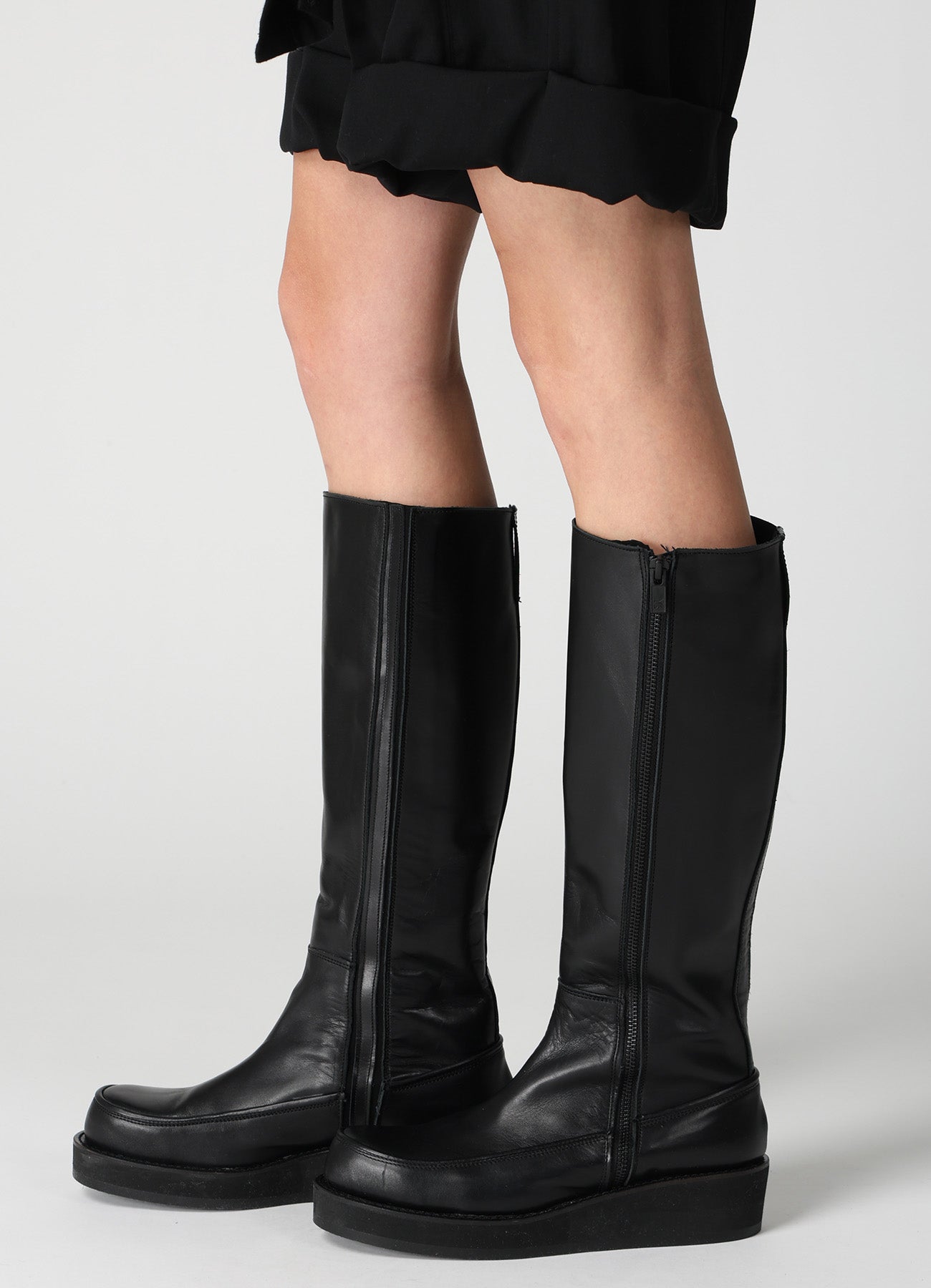 SMOOTH LEATHER PLATFOAM LONG BOOTS