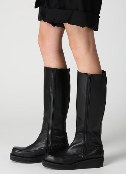 SMOOTH LEATHER PLATFOAM LONG BOOTS