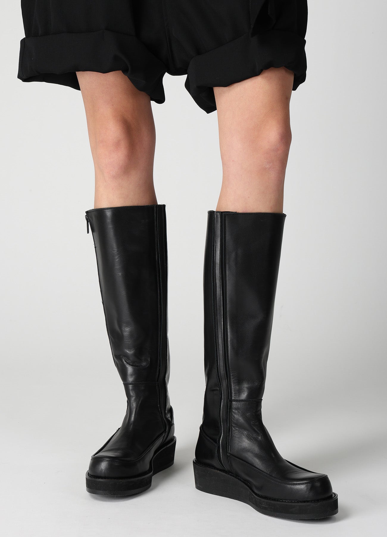 SMOOTH LEATHER PLATFOAM LONG BOOTS