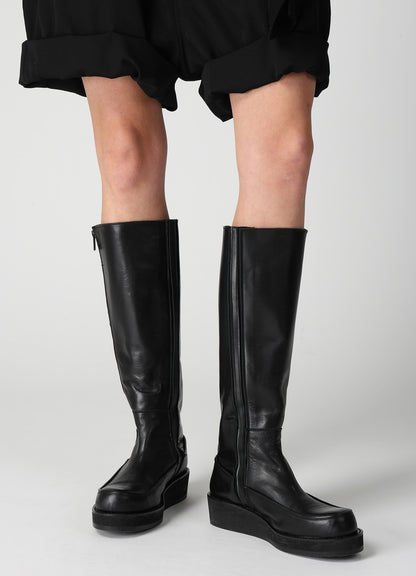 SMOOTH LEATHER PLATFOAM LONG BOOTS