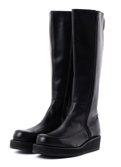 SMOOTH LEATHER PLATFOAM LONG BOOTS