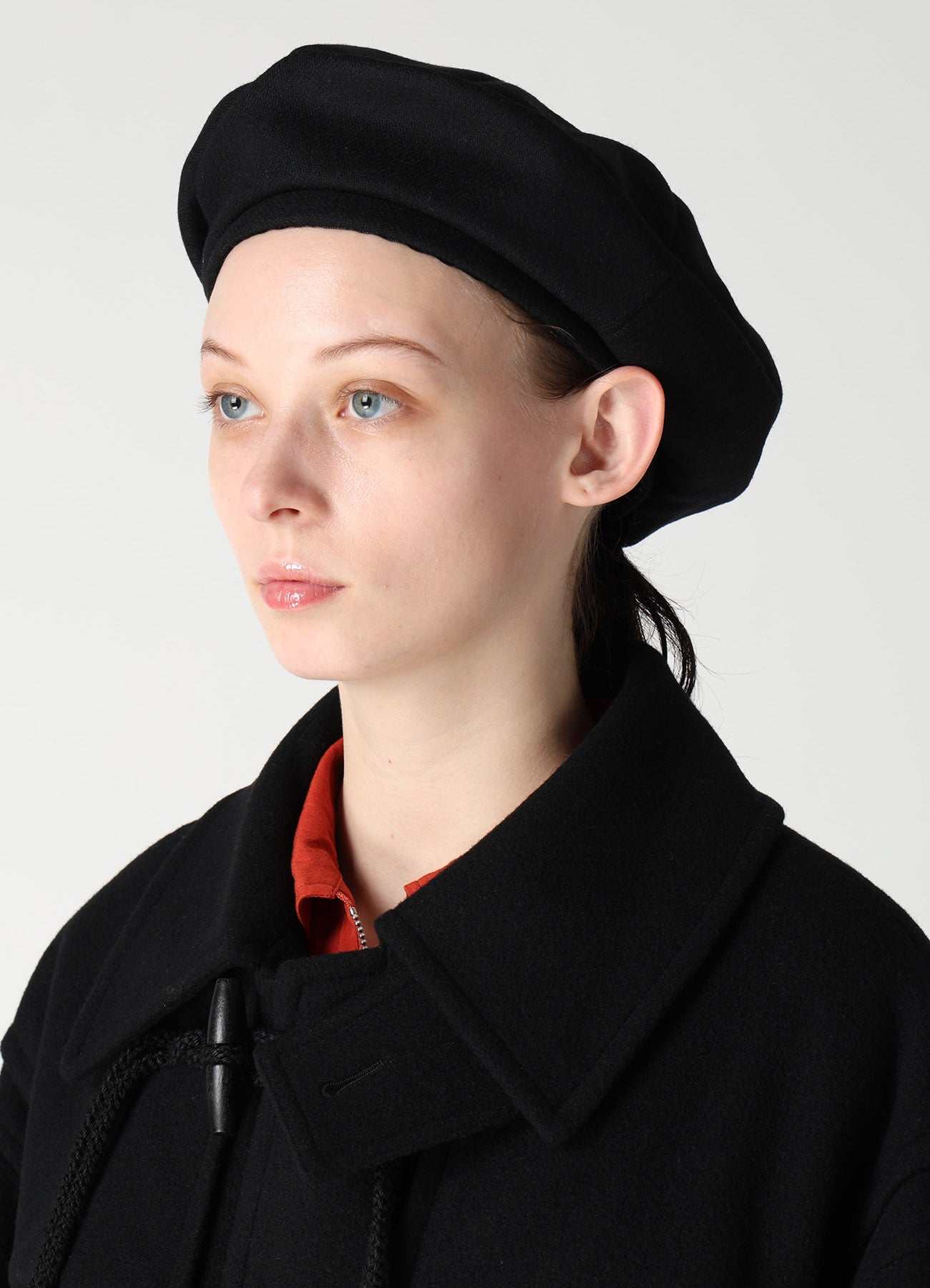 WOOL FLANNEL GATHERED BERET