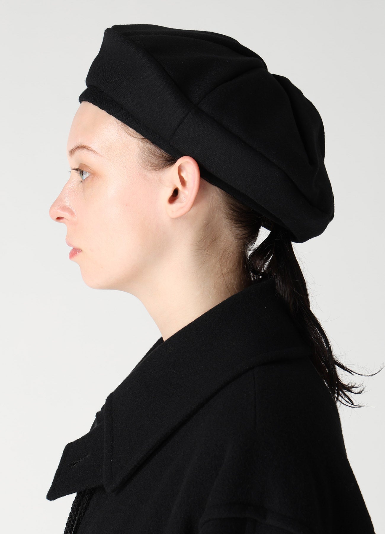 WOOL FLANNEL GATHERED BERET