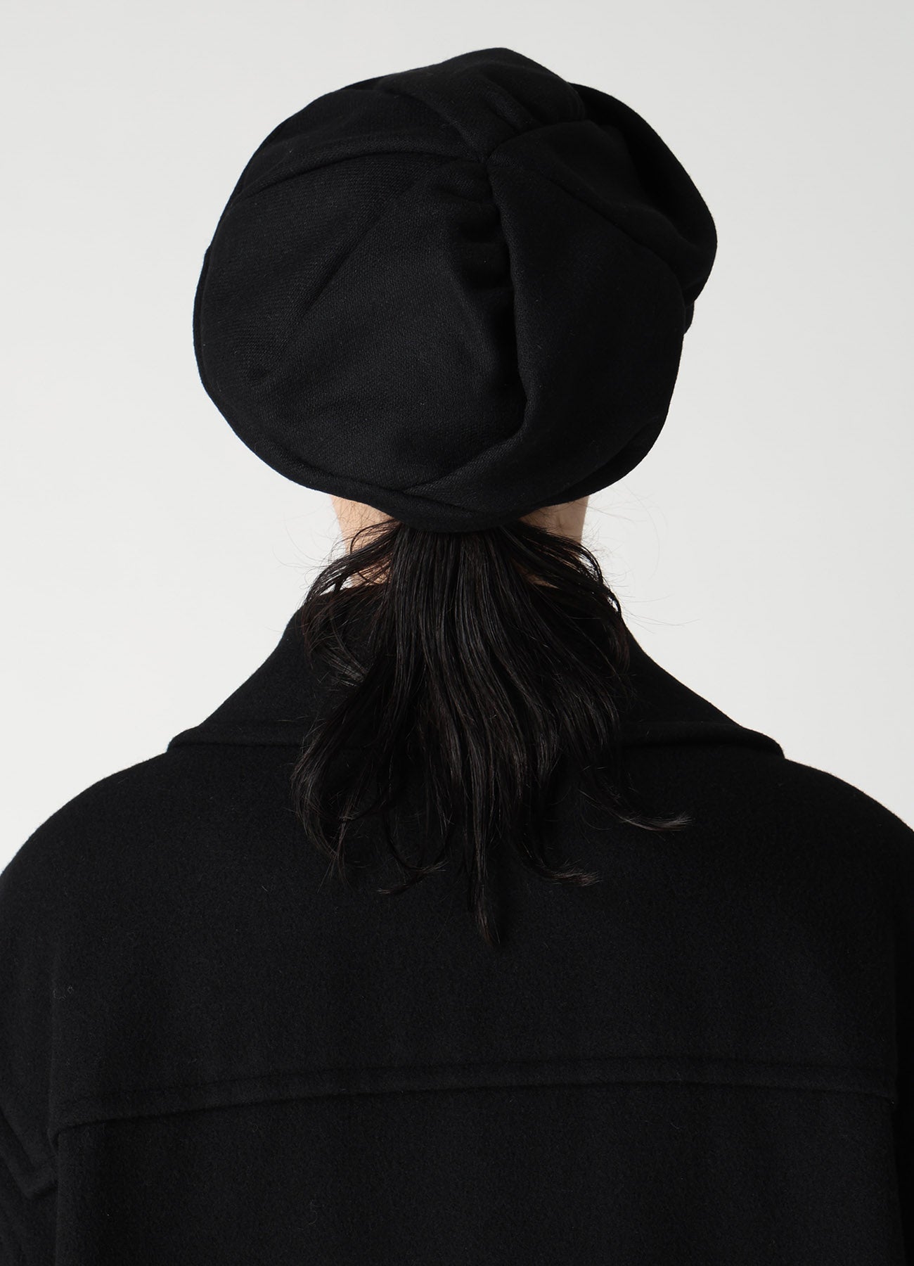 WOOL FLANNEL GATHERED BERET