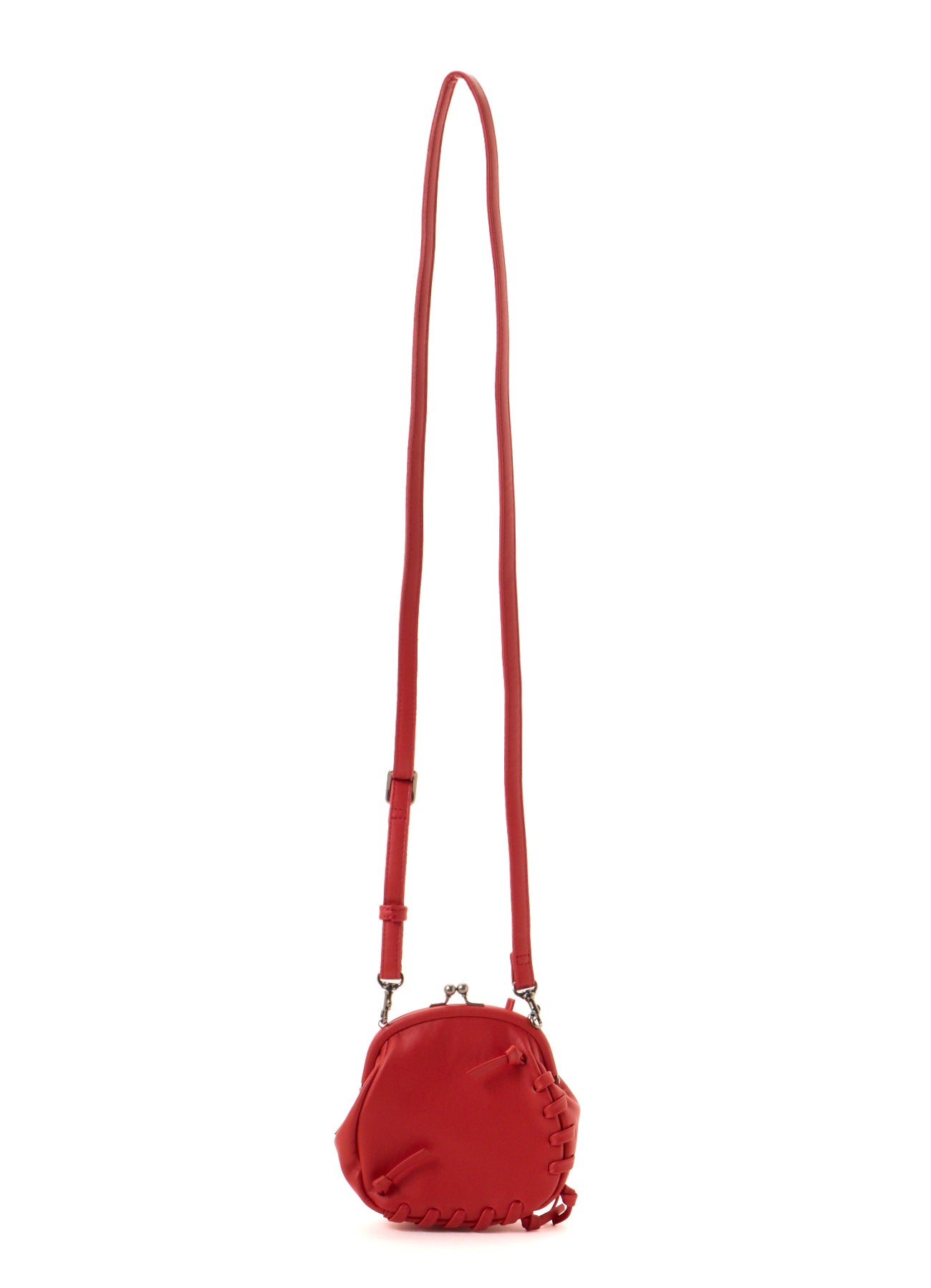 SEMI GLOSS LEATHER LACE UP SHOULDER BAG