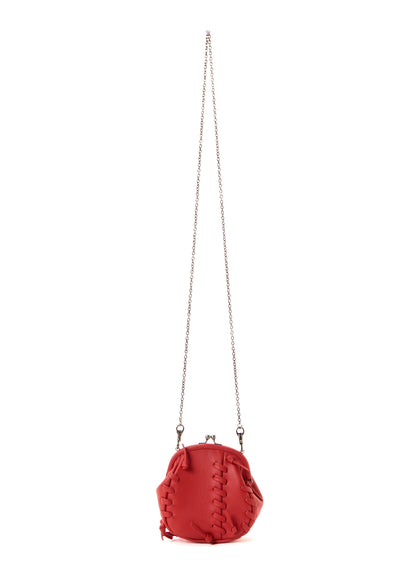 SEMI GLOSS LEATHER LACE UP SHOULDER BAG