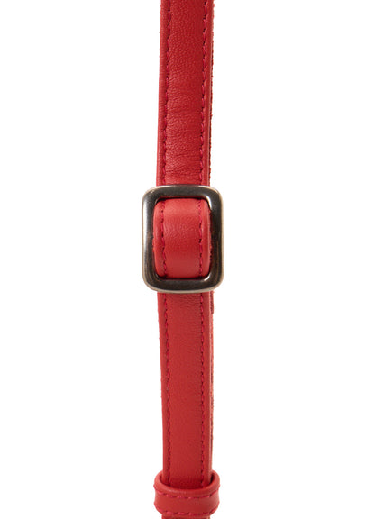 SEMI GLOSS LEATHER LACE UP SHOULDER BAG