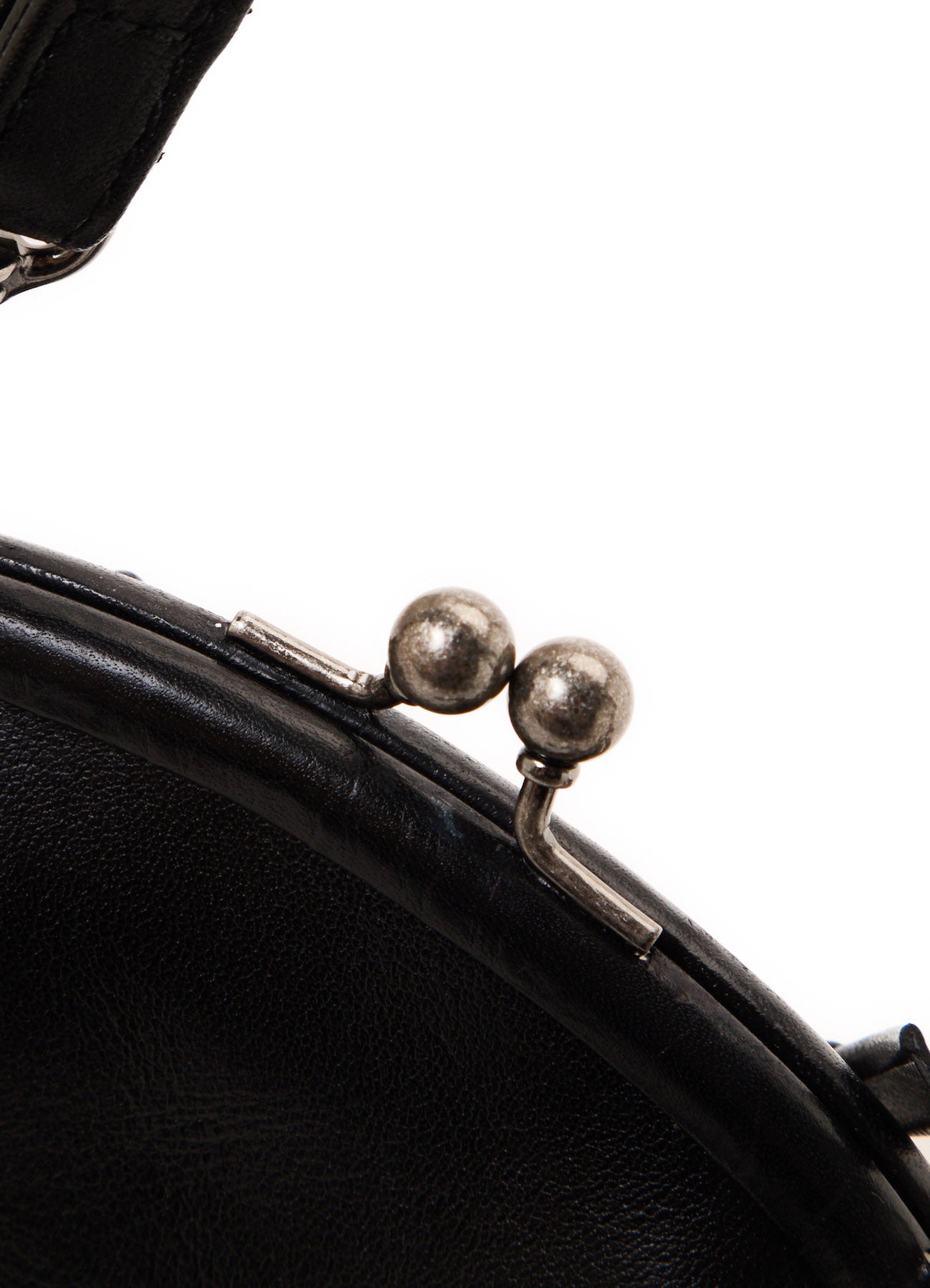 SEMI GLOSS LEATHER LACE UP SHOULDER BAG