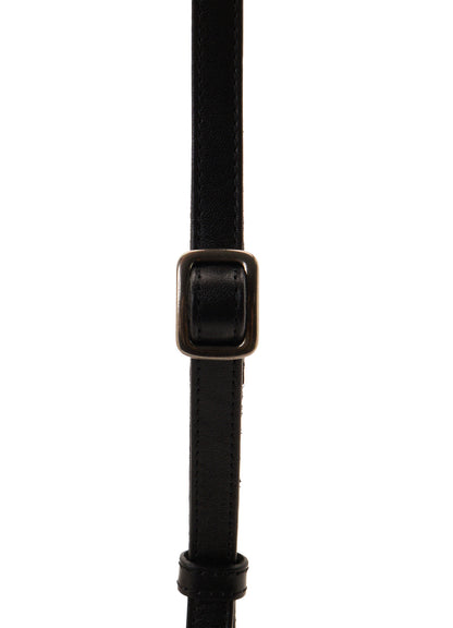 SEMI GLOSS LEATHER LACE UP SHOULDER BAG
