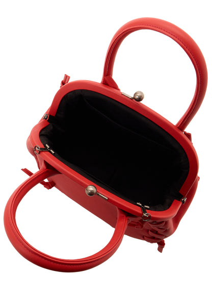 SEMI GLOSS LEATHER LACE UP BAG