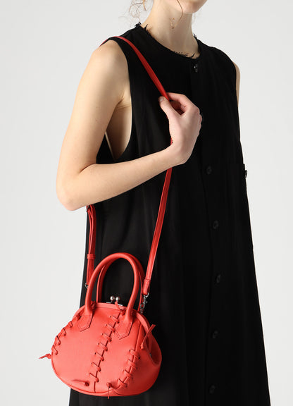 SEMI GLOSS LEATHER LACE UP BAG