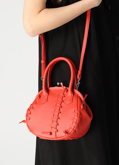 SEMI GLOSS LEATHER LACE UP BAG