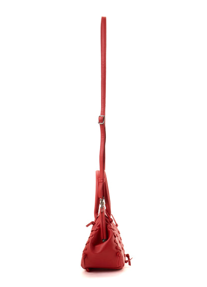 SEMI GLOSS LEATHER LACE UP BAG
