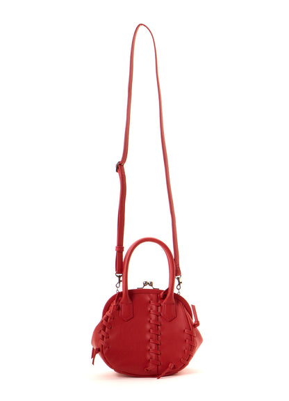 SEMI GLOSS LEATHER LACE UP BAG
