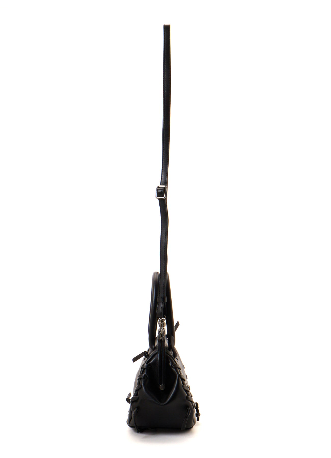 SEMI GLOSS LEATHER LACE UP BAG