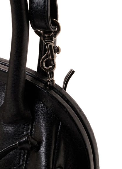 SEMI GLOSS LEATHER LACE UP BAG