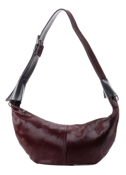 COW LEATHER BANANA SHAPE BAG