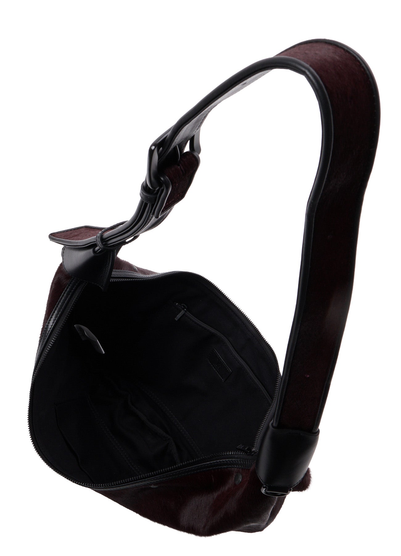 COW LEATHER BANANA SHAPE BAG