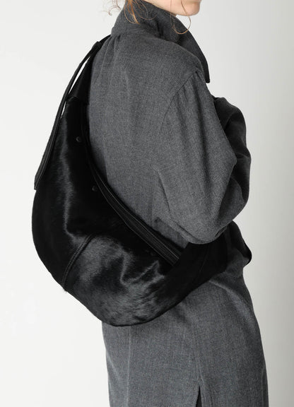 COW LEATHER BANANA SHAPE BAG