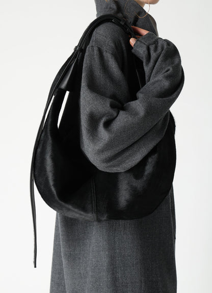 COW LEATHER BANANA SHAPE BAG