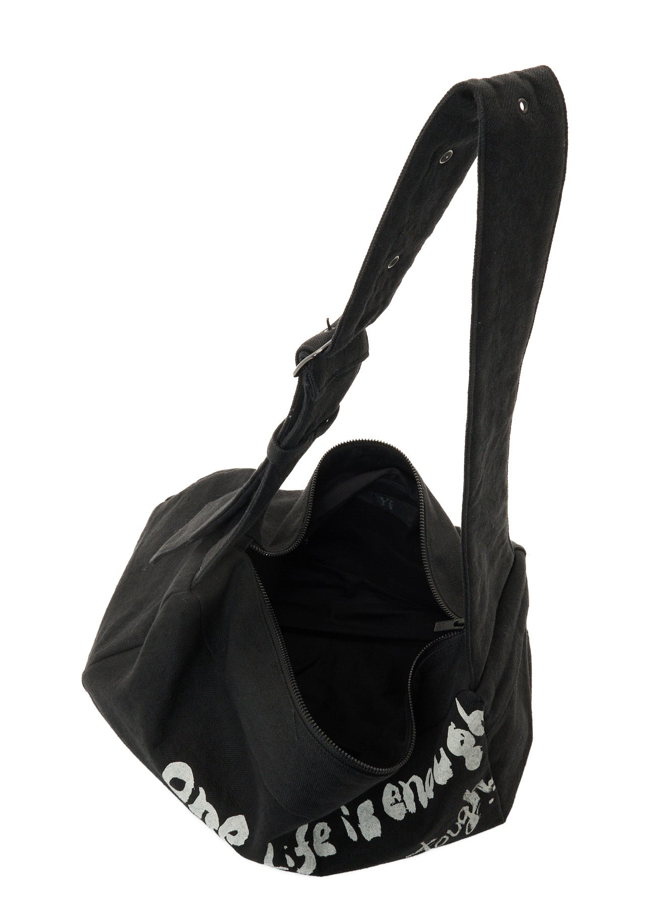 "ONE LIFE" COTTON/LINEN GABARDINE BOX SHOULDER BAG